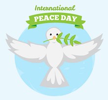 白色鸽子国际和平日贺卡图矢量素材