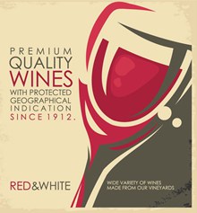复古优质葡萄酒海报矢量图