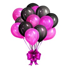 精美紫色和黑色气球束蝴蝶结矢量图片