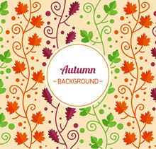 彩色秋季叶子无缝背景图矢量素材