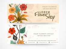 彩色花卉商务卡片矢量下载