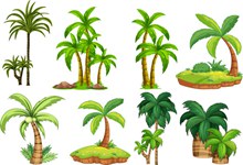 8款绿色椰子树设计矢量素材