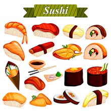 18款美味日本寿司矢量下载