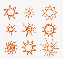 9款手绘太阳矢量图片