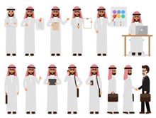 阿拉伯人职场人物矢量图片