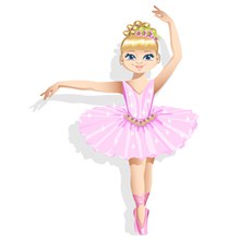 粉色裙装芭蕾舞女孩图矢量图