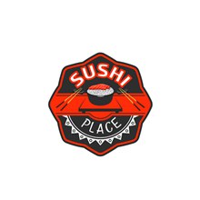 寿司主题标志矢量图