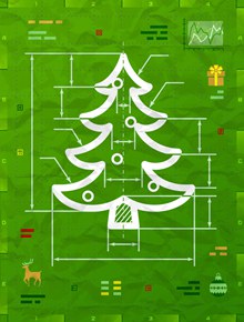 创意圣诞树信息图矢量