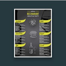 时尚黑色餐厅菜单设计图矢量图下载