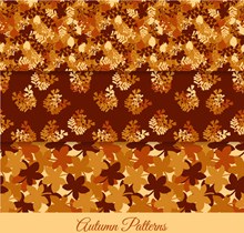 3款创意秋季叶子无缝背景图矢量素材
