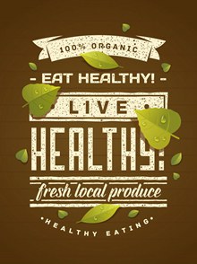 健康有机食品海报矢量图