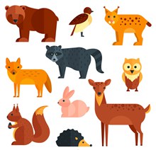 10款扁平化动物设计矢量图片