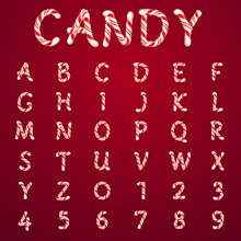36个创意糖果字母和数字矢量图