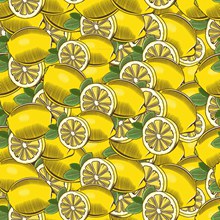 黄色柠檬无缝背景矢量下载