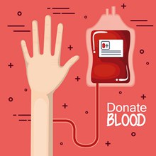 卡通献血的手臂和献血袋矢量素材