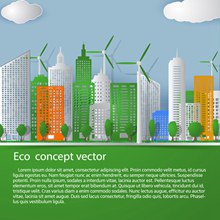 ECO绿色城市建筑群矢量图片