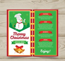 创意雪人圣诞节菜单设计图矢量