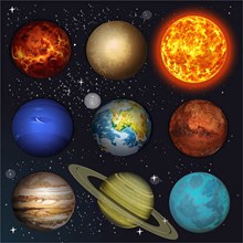 太阳系行星天体主题创意设计矢量