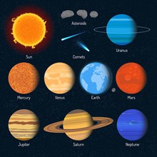 太阳系行星天体主题创意设计矢量
