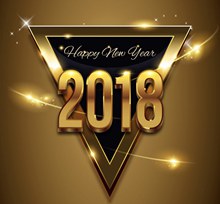 2018年金色三角形贺卡矢量图片