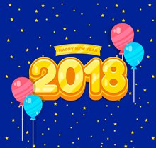2018年彩色气球艺术字图矢量下载