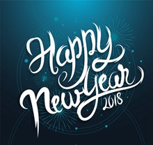 2018年白色新年快乐艺术字矢量图下载