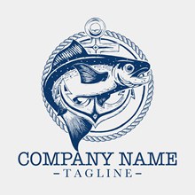 彩绘鱼商务公司标志矢量图