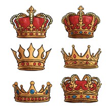 6款手绘皇冠设计矢量图下载