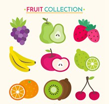 9款彩色新鲜水果设计矢量图片