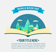 创意世界图书日打开的书本世界图矢量图