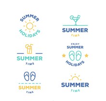 6款创意夏季度假标志图矢量图