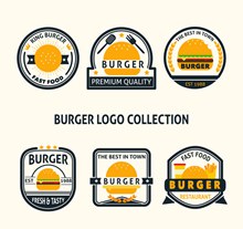 6款创意汉堡包标志矢量图下载