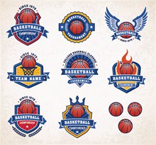 篮球队队徽logo设计矢量图片