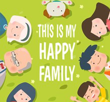 幸福家族人物框架矢量图片