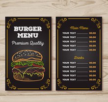创意汉堡包店菜单矢量图