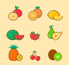 9款美味水果设计矢量图片