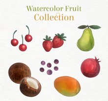 7款彩绘水果设计图矢量图下载