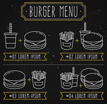 创意汉堡包黑板菜单矢量图下载