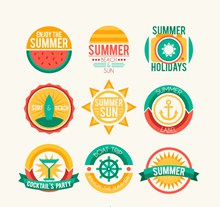 9款创意夏日假期标签矢量图片