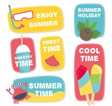 6款创意夏季假期标签矢量图下载