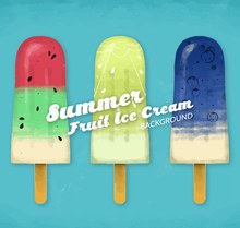 3款夏季彩色冰棒矢量图