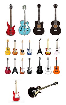 各种吉他造型矢量图