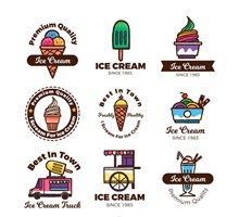 9款精致冰淇淋标志矢量素材
