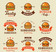 9款彩色汉堡包标志矢量下载