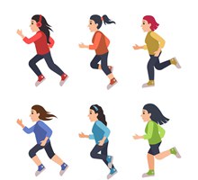 6款创意跑步健身女子图矢量图片