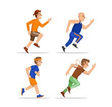 4款创意跑步健身男子矢量图片