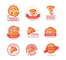 9款彩色披萨标志设计矢量素材
