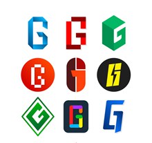 9款彩色大写字母G标志图矢量下载