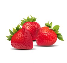 3个红色新鲜草莓矢量下载