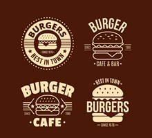 4款创意汉堡包标志设计图矢量